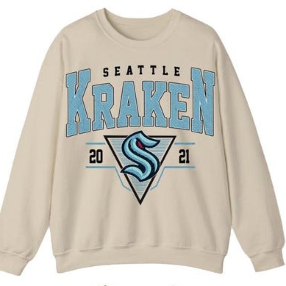 Seattle Kraken 2021 Collection Crewneck Sweatshirt retro Heavy Blend Pullover